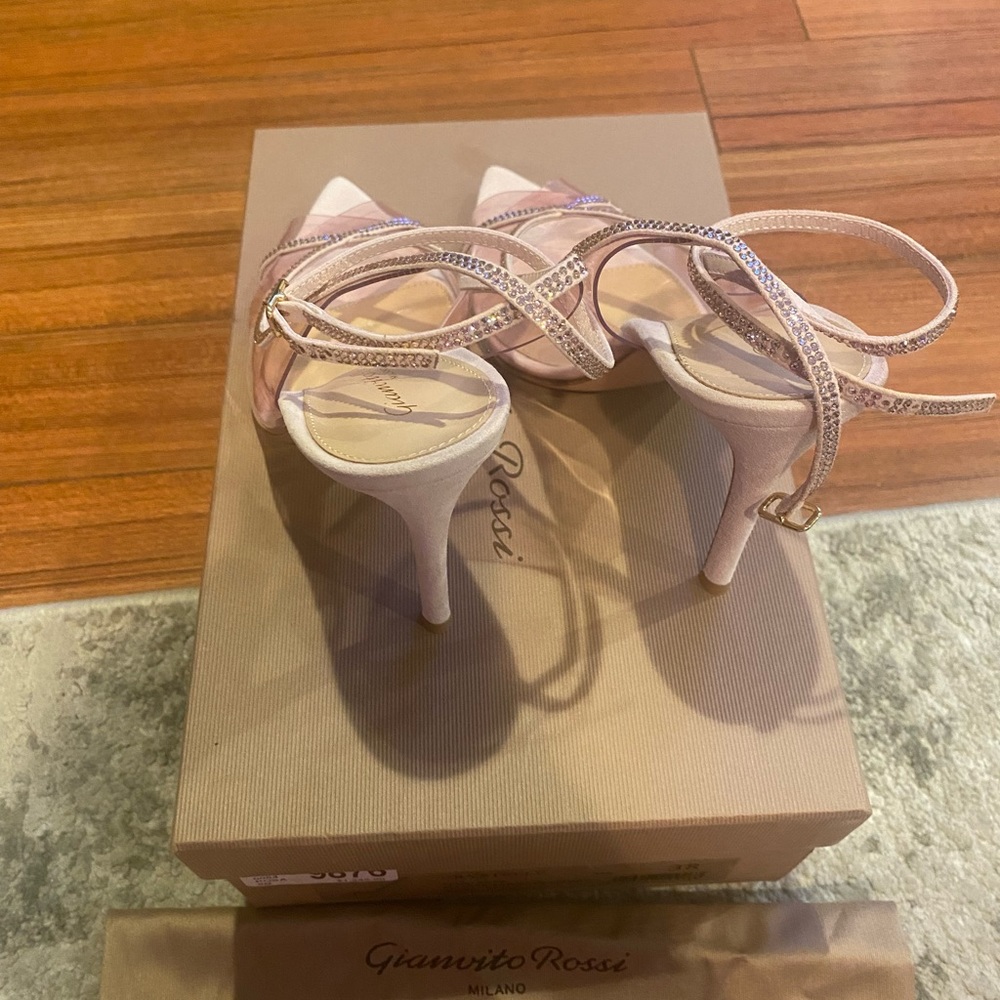 GIANVITO ROSSI Crystelle Plexi Ankle-Strap Sandal Heels - Picture 5 of 8